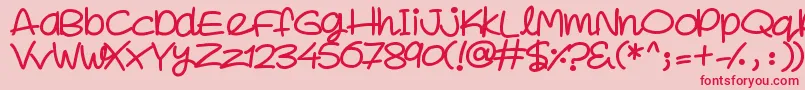 SuperSweet-Schriftart – Rote Schriften auf rosa Hintergrund