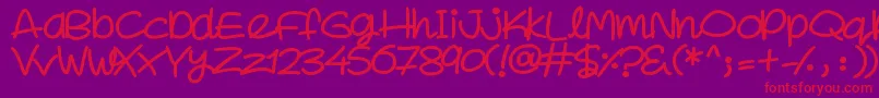 SuperSweet-Schriftart – Rote Schriften auf violettem Hintergrund