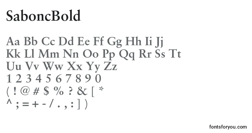 A fonte SaboncBold – alfabeto, números, caracteres especiais