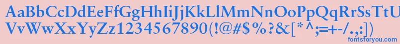 フォントSaboncBold – ピンクの背景に青い文字