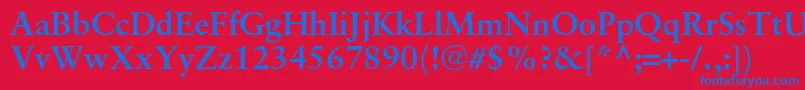 SaboncBold Font – Blue Fonts on Red Background