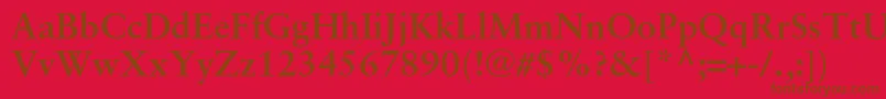 SaboncBold-Schriftart – Braune Schriften auf rotem Hintergrund
