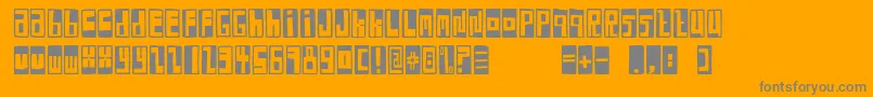 FeBoxFontNegative-Schriftart – Graue Schriften auf orangefarbenem Hintergrund