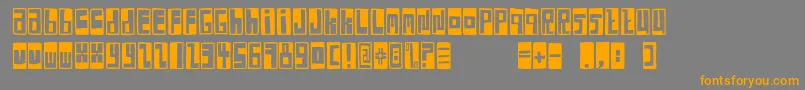 FeBoxFontNegative-Schriftart – Orangefarbene Schriften auf grauem Hintergrund