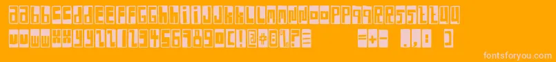 FeBoxFontNegative-Schriftart – Rosa Schriften auf orangefarbenem Hintergrund