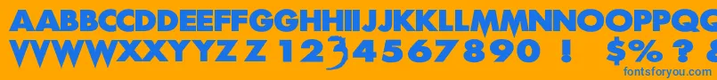 フォントScreamReal – オレンジの背景に青い文字