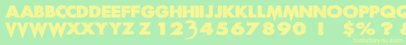 ScreamReal Font – Yellow Fonts on Green Background