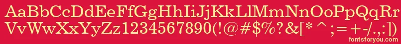 フォントNews702Bt – 黄色の文字、赤い背景