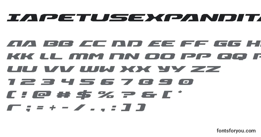 Iapetusexpandital Font – alphabet, numbers, special characters