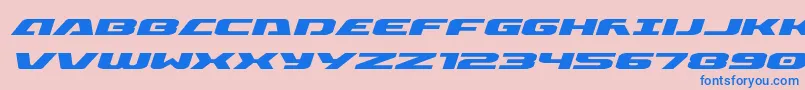 Iapetusexpandital-Schriftart – Blaue Schriften auf rosa Hintergrund