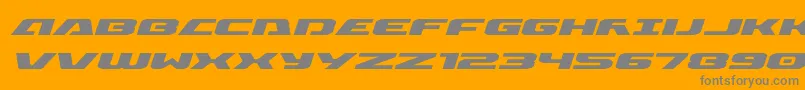 フォントIapetusexpandital – オレンジの背景に灰色の文字