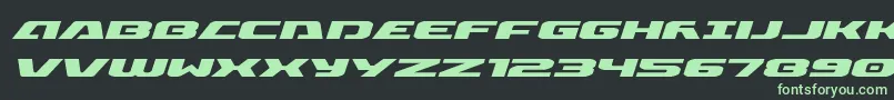 Iapetusexpandital Font – Green Fonts on Black Background