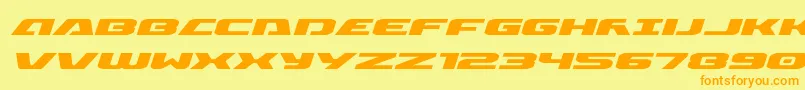 Iapetusexpandital-Schriftart – Orangefarbene Schriften auf gelbem Hintergrund