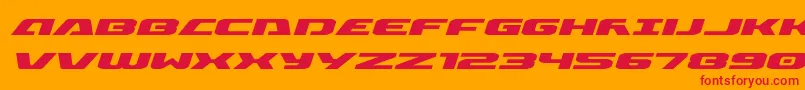 Iapetusexpandital Font – Red Fonts on Orange Background