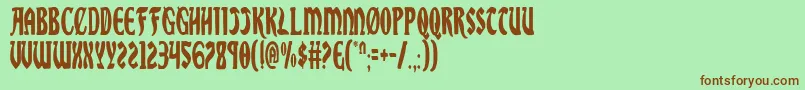 SableLionCondensed Font – Brown Fonts on Green Background