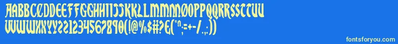 SableLionCondensed Font – Yellow Fonts on Blue Background