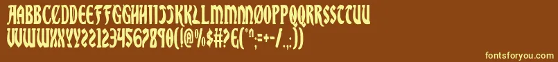 SableLionCondensed-Schriftart – Gelbe Schriften auf braunem Hintergrund