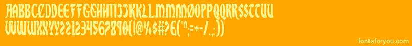 SableLionCondensed Font – Yellow Fonts on Orange Background