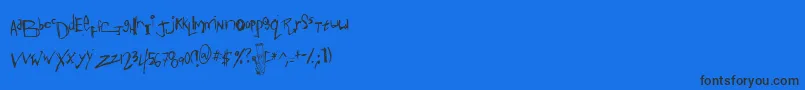 Anotms Font – Black Fonts on Blue Background