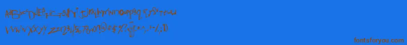 Czcionka Anotms – brązowe czcionki na niebieskim tle