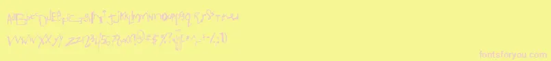 Anotms Font – Pink Fonts on Yellow Background