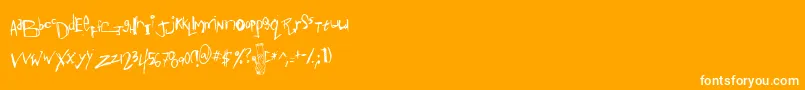 Czcionka Anotms – białe czcionki na pomarańczowym tle