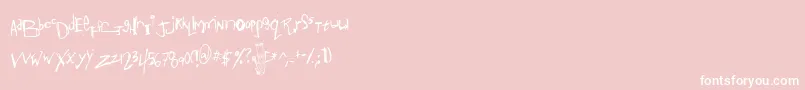 Czcionka Anotms – białe czcionki na różowym tle