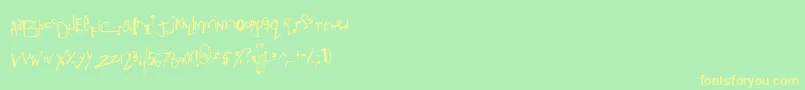 Czcionka Anotms – żółte czcionki na zielonym tle