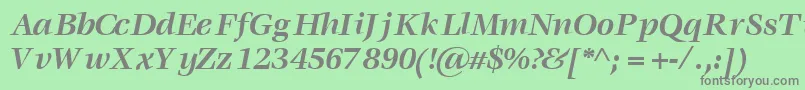 フォントVoracesskBoldItalic – 緑の背景に灰色の文字