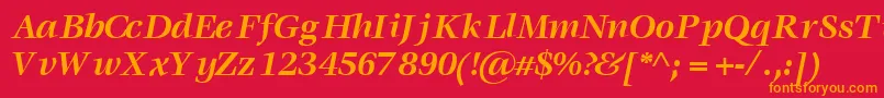 フォントVoracesskBoldItalic – 赤い背景にオレンジの文字