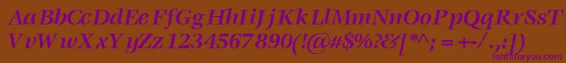 VoracesskBoldItalic Font – Purple Fonts on Brown Background