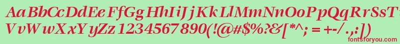 VoracesskBoldItalic Font – Red Fonts on Green Background