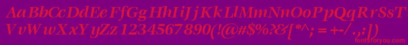 VoracesskBoldItalic Font – Red Fonts on Purple Background
