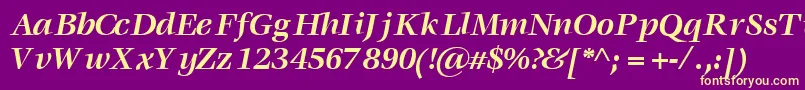 VoracesskBoldItalic Font – Yellow Fonts on Purple Background