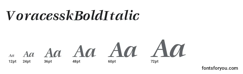 Größen der Schriftart VoracesskBoldItalic
