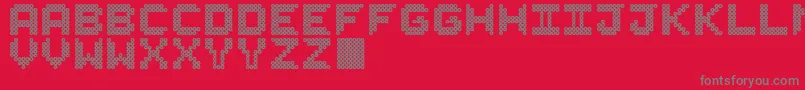 フォントLedersSt – 赤い背景に灰色の文字