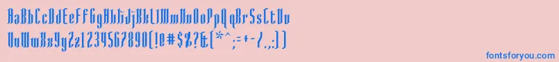 Angloysgarth Font – Blue Fonts on Pink Background