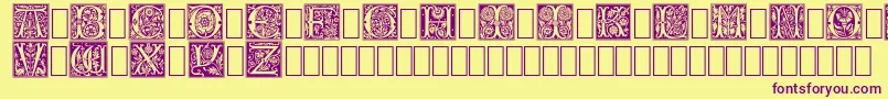 Rose ffy Font – Purple Fonts on Yellow Background
