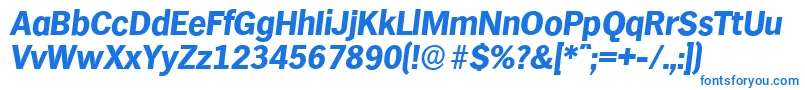 フォントHamburgserialXboldItalic – 白い背景に青い文字