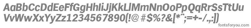 フォントHamburgserialXboldItalic – 白い背景に灰色の文字