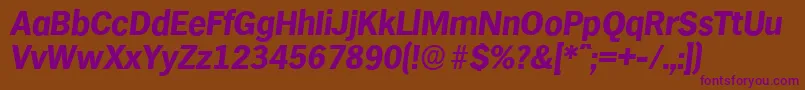 Czcionka HamburgserialXboldItalic – fioletowe czcionki na brązowym tle