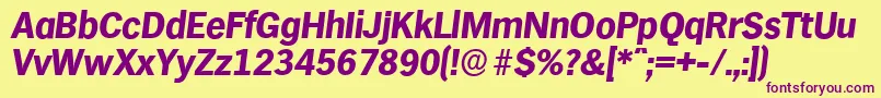 HamburgserialXboldItalic-fontti – violetit fontit keltaisella taustalla