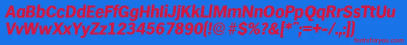 HamburgserialXboldItalic Font – Red Fonts on Blue Background