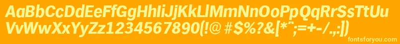 HamburgserialXboldItalic Font – Yellow Fonts on Orange Background