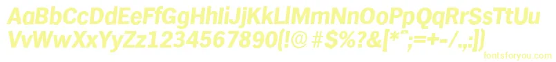Шрифт HamburgserialXboldItalic – жёлтые шрифты на белом фоне