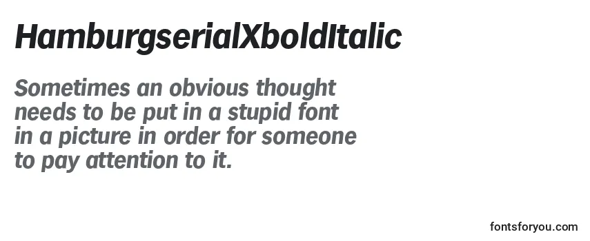 Review of the HamburgserialXboldItalic Font