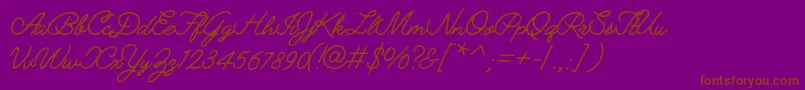 JimmyscriptRg Font – Brown Fonts on Purple Background