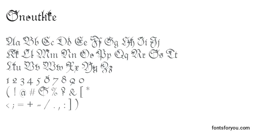 Czcionka Snoutlike – alfabet, cyfry, specjalne znaki
