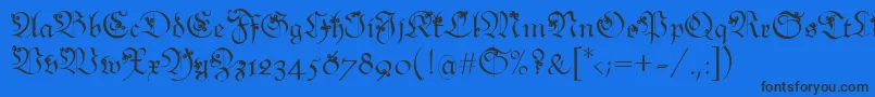 Snoutlike Font – Black Fonts on Blue Background