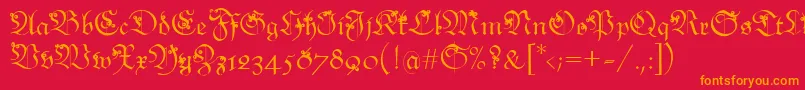 Snoutlike Font – Orange Fonts on Red Background